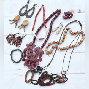 Funky and Fun Wood - Carved - Beaded - Shell Jewelry Bundle for Resellers